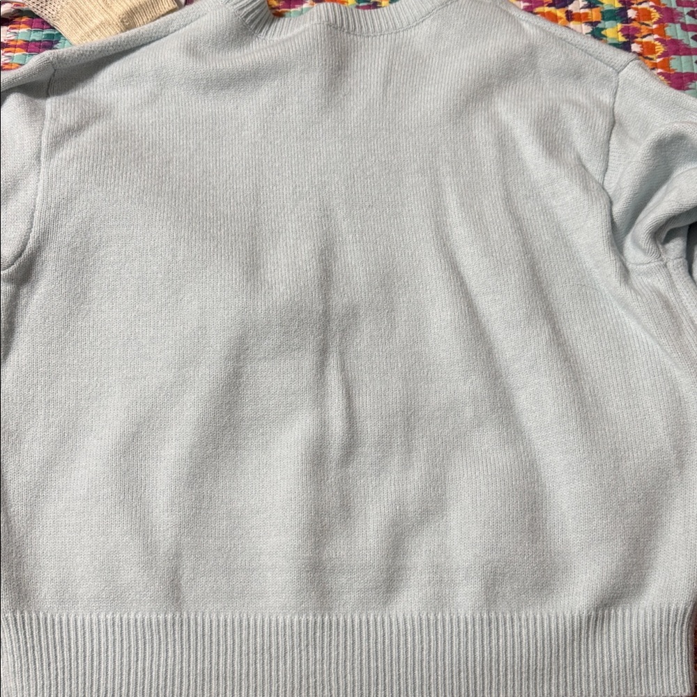 Light Blue Heart Pattern Sweater - image 6